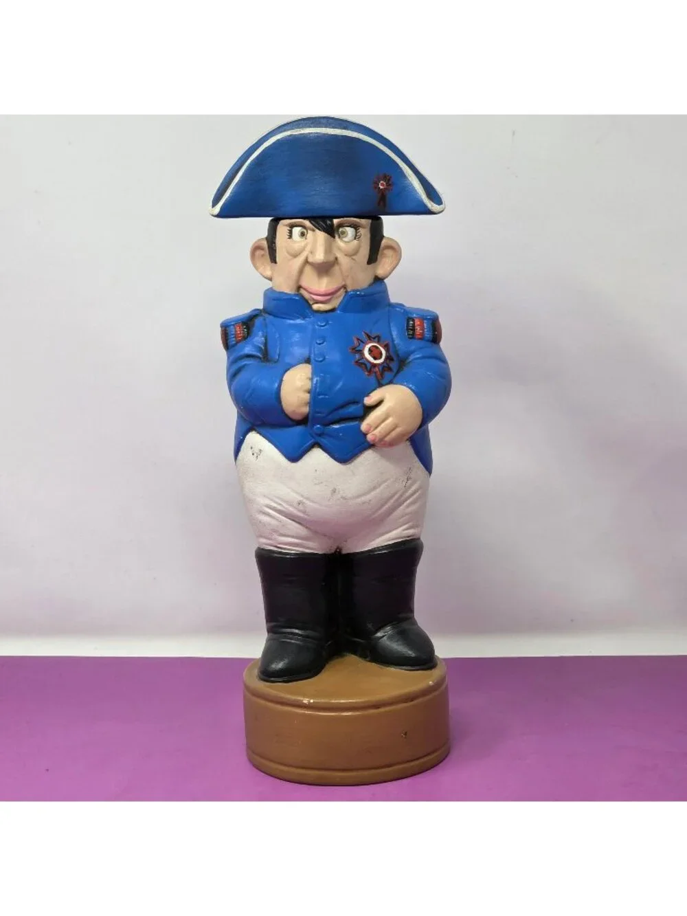 Napoleon Bonaparte-Inspired‎ Ceramic Decanter Hand-Painted Blue & White Uniform
